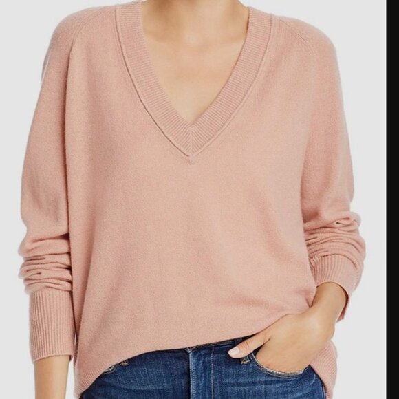 Equipment Madalene V Neck Cashmere Sweater Dusty Rose Size Small - Picture 1 of 11